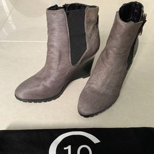 10 Crosby Derek Lam Calf Hair Wedge Booties